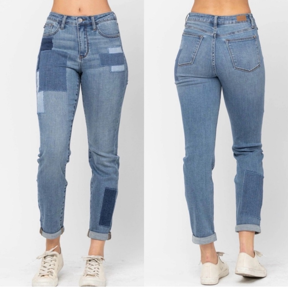 Patchwork Blue Jeans - image 2